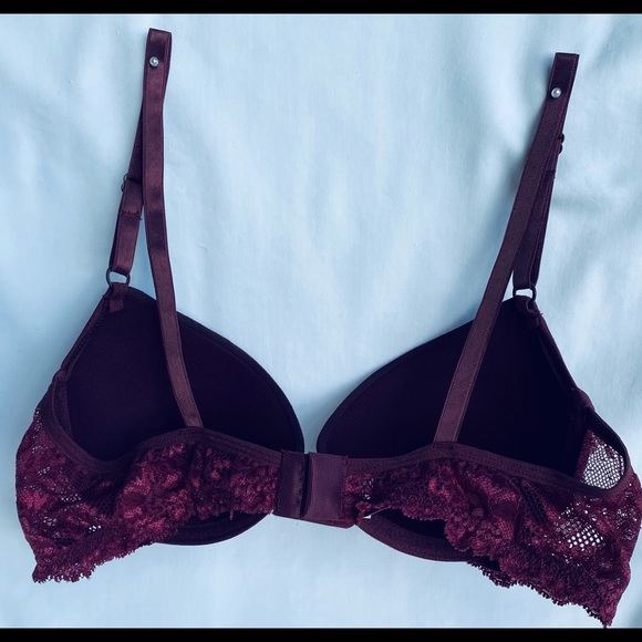 NWT Brazilian Style  Women’s Padded Underwired Lace Bra Burgundy Size Medium - Picture 4 of 9